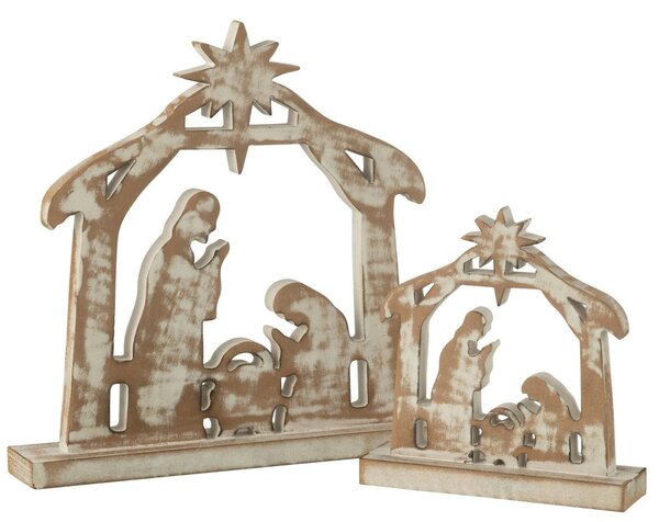 Prírodný Betlehem s patinou Nativity - 18*5*16 cm - J-Line by Jolipa