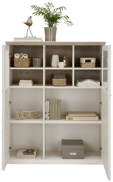 VYSOKÁ KOMODA, sivá, biela, 110/134,2/43 cm Hom`in - Detské izby