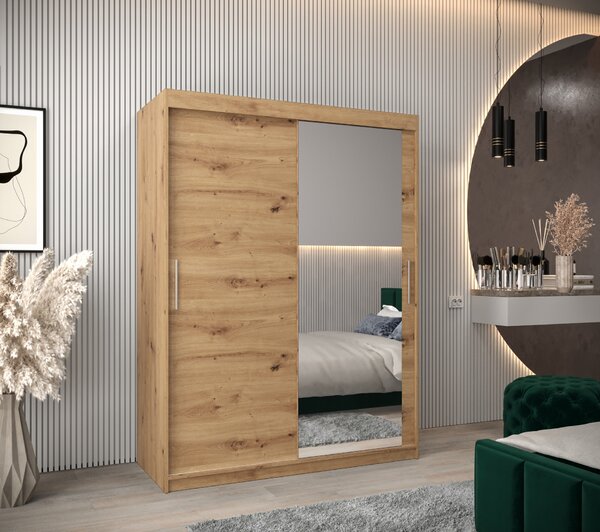 NovýNábytok.sk Šatníková skriňa 150 cm Toki 2 (Dub artisan + Dub artisan). Vlastná spoľahlivá doprava až k Vám domov. 1064995