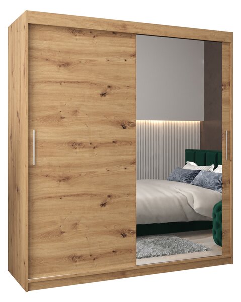 NovýNábytok.sk Šatníková skriňa 180 cm Toki 2 (Dub artisan + Dub artisan). Vlastná spoľahlivá doprava až k Vám domov. 1065009
