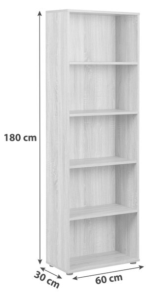 REGÁL, dub sonoma, 60/180/30 cm MID.YOU - Online Only drobný nábytok, Online Only