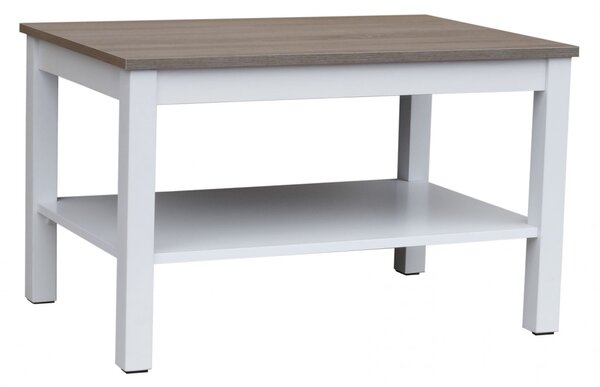 Obývací stolek Mercu deska stolu dub sonoma nohy stolu bílé
