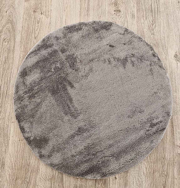 Okrúhly koberec Plush Deluxe – sivý huňatý shaggy Rozmer: 60x60 cm