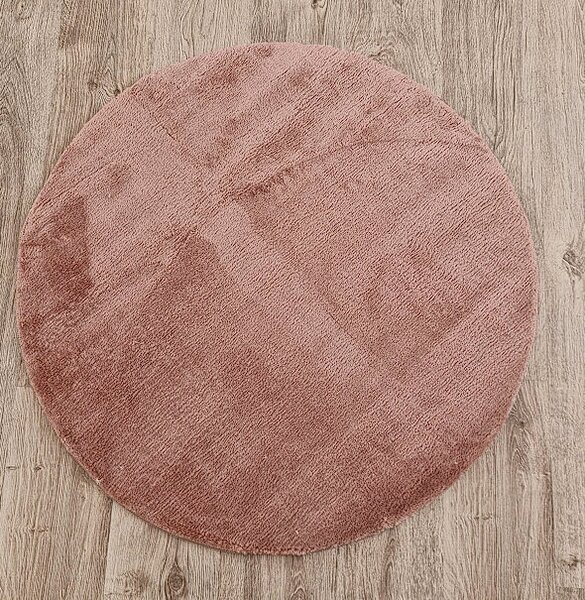 Okrúhly ružový koberec Plush Deluxe – hebký shaggy Rozmer: 60x60 cm