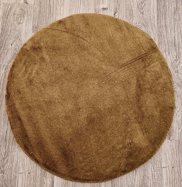 Okrúhly zlatý koberec Plush Deluxe – huňatý plyšový koberec Rozmer: 60x60 cm