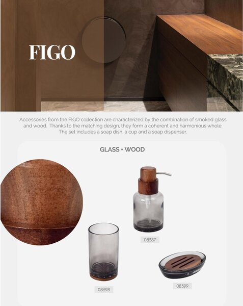 BISK Erga Figo, dávkovač saponátu, dymové sklo-hnedá, ERG-08387
