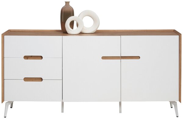 ŠIROKÁ KOMODA, biela, dub artisan, 164/78/40 cm Carryhome - Online Only drobný nábytok, Online Only