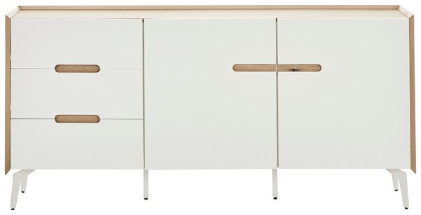 ŠIROKÁ KOMODA, biela, dub artisan, 164/78/40 cm Carryhome - Online Only drobný nábytok, Online Only