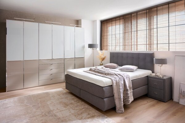 BOXSPRINGOVÁ POSTEĽ, 180/200 cm, sivá Beldomo - Sleep - Postele