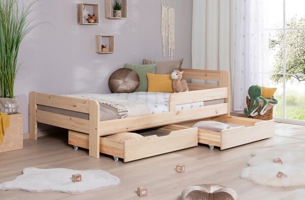 POSTEĽ S ÚLOŽNÝM PRIESTOROM, 120/200 cm prírodná farba MID.YOU - Detské izby, Online Only