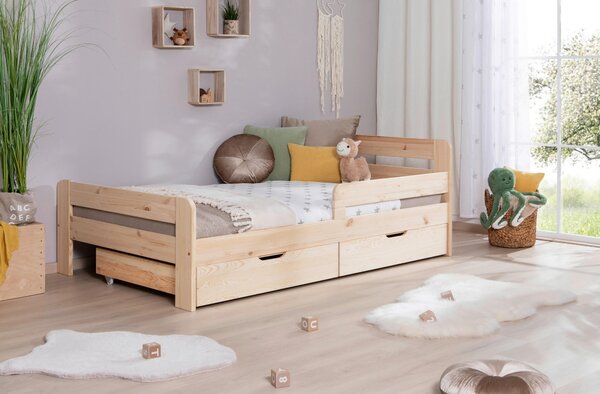POSTEĽ S ÚLOŽNÝM PRIESTOROM, 120/200 cm prírodná farba MID.YOU - Detské izby, Online Only