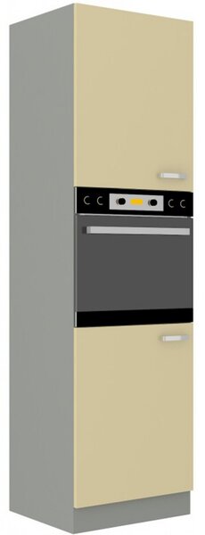 Vysoká kuchynská skriňa na vstavanú rúru 60x210 cm 06 - HULK - Béžová lesklá