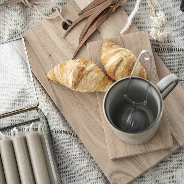 Servírovací podnos Acacia Wood with Cup Holder