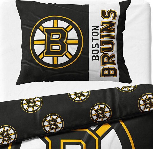Mikroplyšové posteľné obliečky NHL Boston Bruins - 70 x 90 cm + 140 x 200 cm