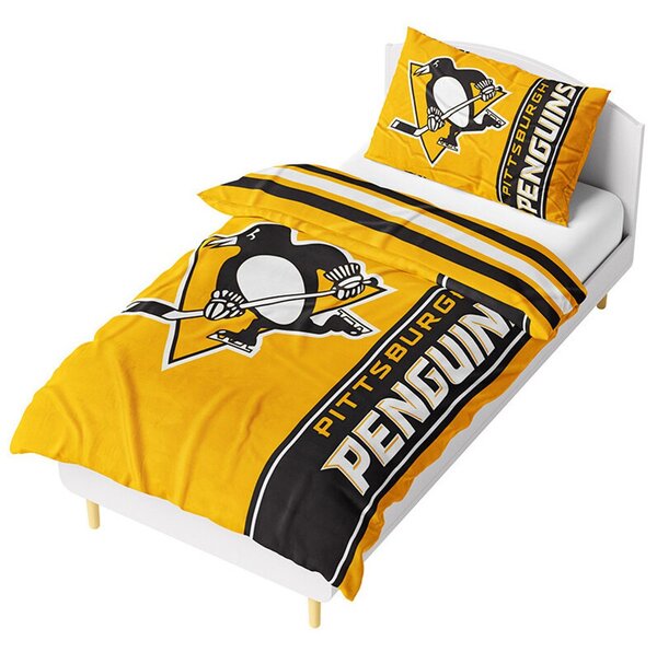 Mikroplyšové posteľné obliečky NHL Pittsburgh Penguins - 70 x 90 cm + 140 x 200 cm