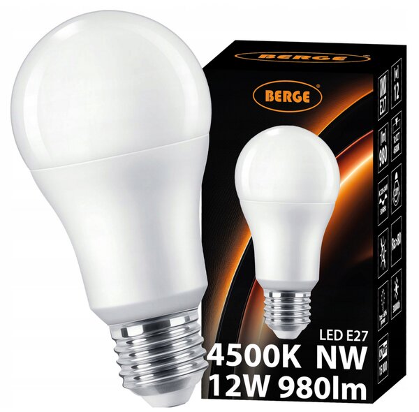 BERGE LED žiarovka MILIO - E27 - A60 - 12W - 980Lm - neutrálna biela