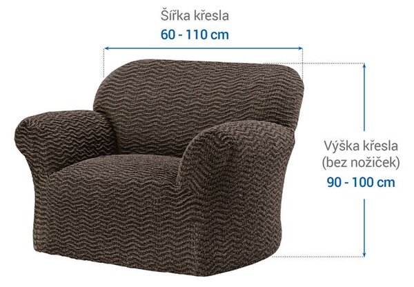 Bielastické poťahy CRISTINA oriešková kreslo (š. 60 - 110 cm)