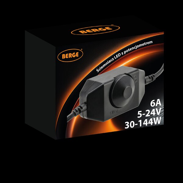 BERGE Stmievač LED pásikov 12V 24V s nastaviteľným potenciometrom 6A