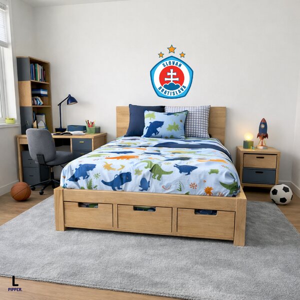 100x100cm Logo ŠK Slovan Bratislava - textilná nálepka na stenu Veľkosť: 40 cm
