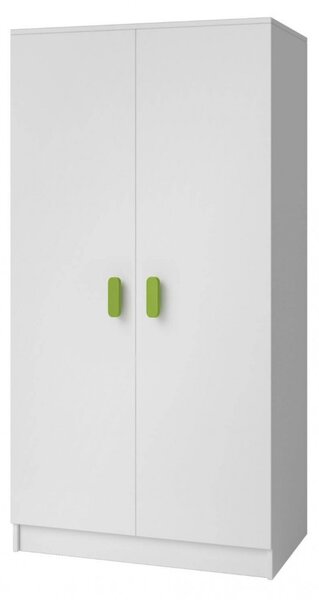 Dvojdverová šatníková skriňa do detskej izby Sven, úchytky - šírka 80 cm, zelená