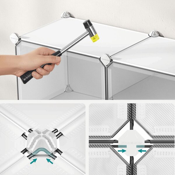 Úložné boxy na topánky biele ABO-E1033 WT (6 ks)