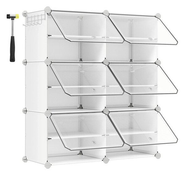 Úložné boxy na topánky biele ABO-E1033 WT (6 ks)
