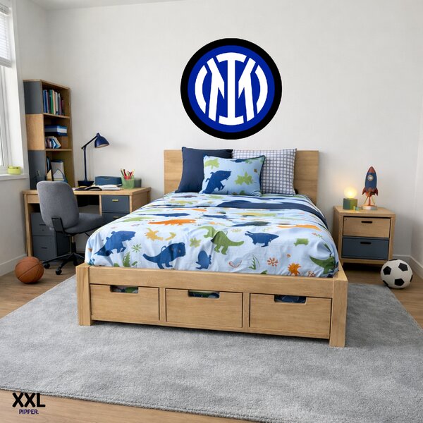 100x100cm Logo Inter Miláno - textilná nálepka na stenu Veľkosť: 100 cm