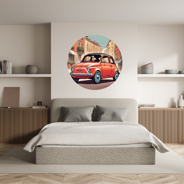 100x100cm Fiat 500 - textilná nálepka na stenu Veľkosť: 100 cm
