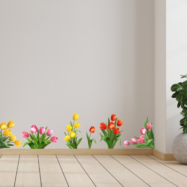 60x70cm Tulipány - textilná nálepka na stenu