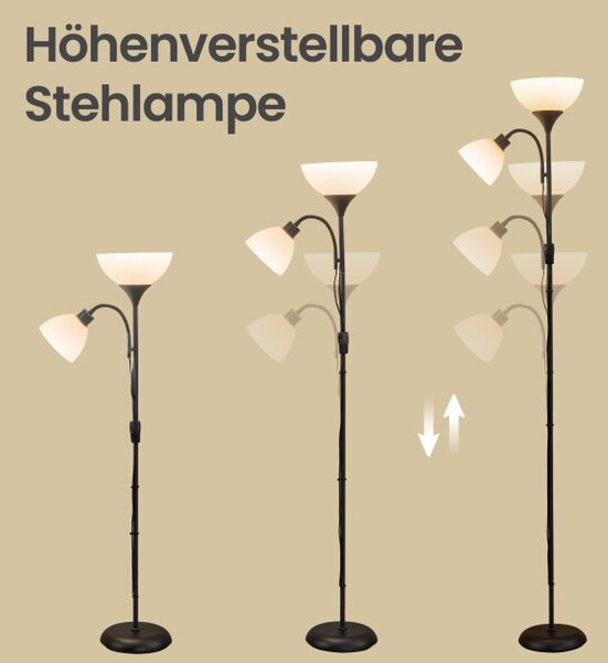 Stojacia lampa s nastaviteľnou lampou na čítanie LFLB35019B102