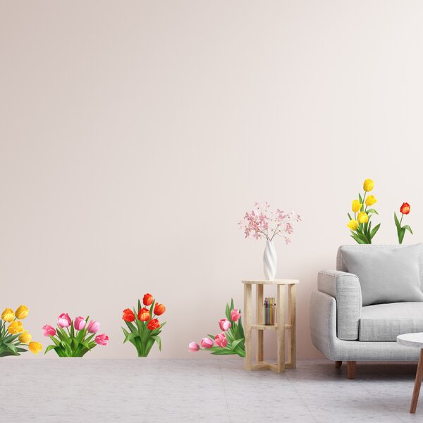 60x70cm Tulipány - textilná nálepka na stenu
