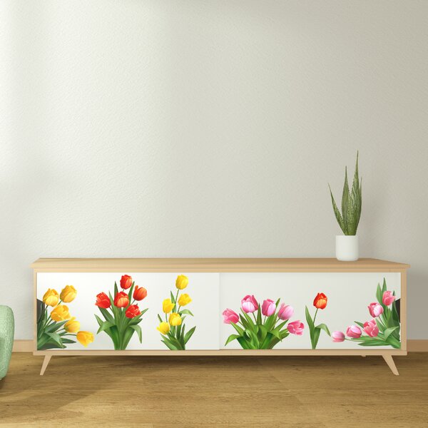60x70cm Tulipány - textilná nálepka na stenu