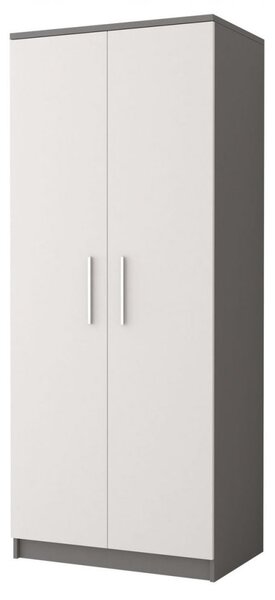 Šatníková skriňa do detskej izby OLEG - šírka 80 cm, šedá / biela