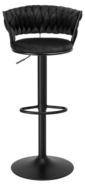 Barová stolička TRESSO Velvet čierna