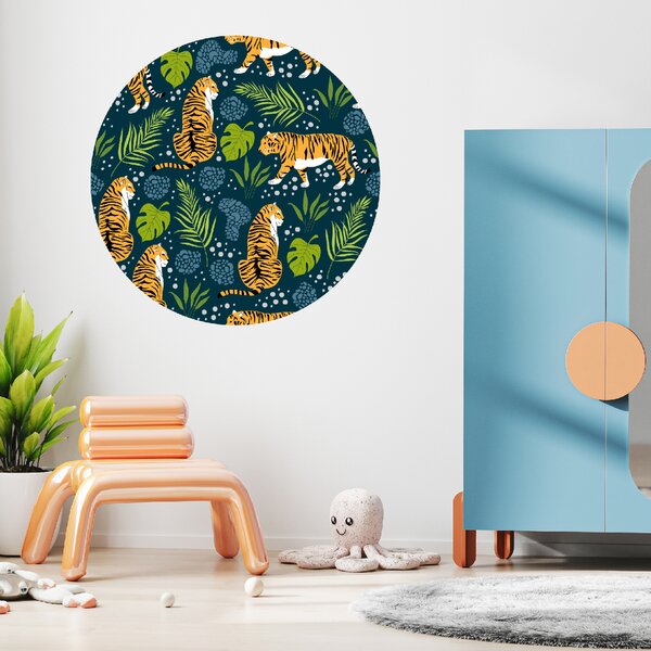 100x100cm Tigre v džungli - textilná nálepka na stenu Veľkosť: 100 cm