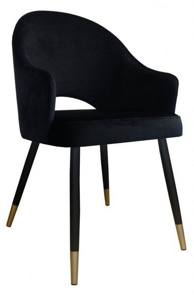 Moderná čalúnená stolička Windy čierno-zlaté nohy Magic velvet 19