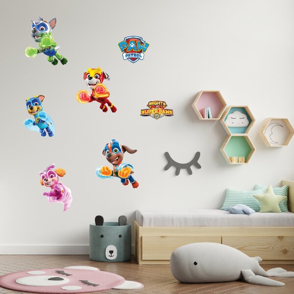 60x70cm PAW Patrol - Mighty Pups - nálepka na stenu
