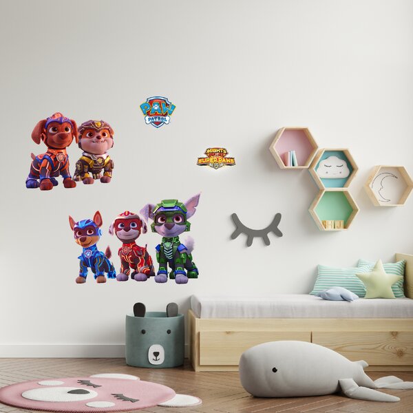 60x70cm PAW Patrol - Mighty Pups 2 - nálepka na stenu