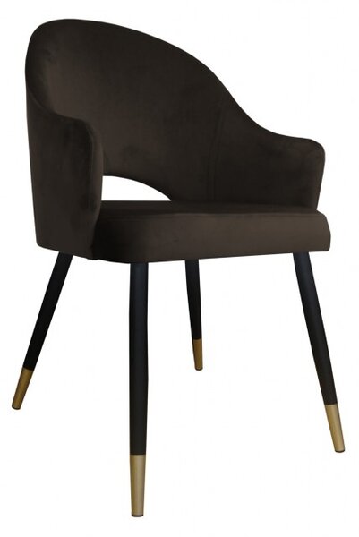 Moderná čalúnená stolička Windy čierno-zlaté nohy Magic velvet 06