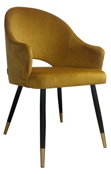Moderná čalúnená stolička Windy čierno-zlaté nohy Magic velvet 15