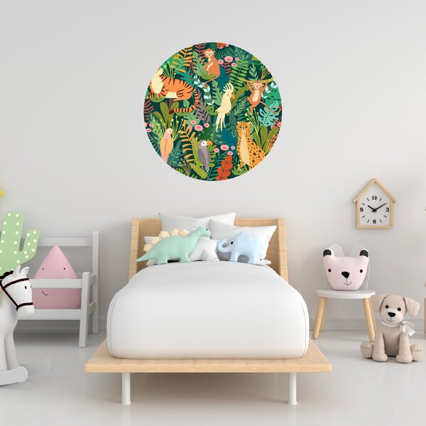 100x100cm Zvieratá z džungle - textilná nálepka na stenu Veľkosť: 60 cm