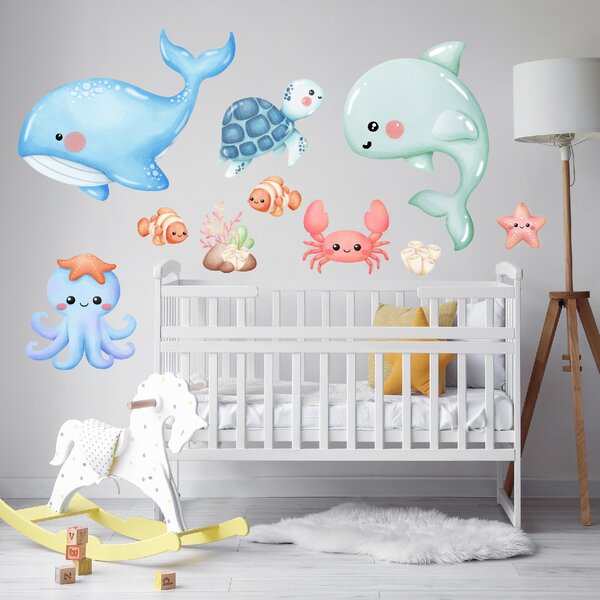 60x120cm Baby morský svet - textilná nálepka na stenu