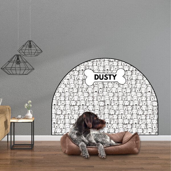 120x96cm Ochranná textilná nálepka na stenu - Oblúk - Psy Veľkosť: 120x96cm, Motív: s menom