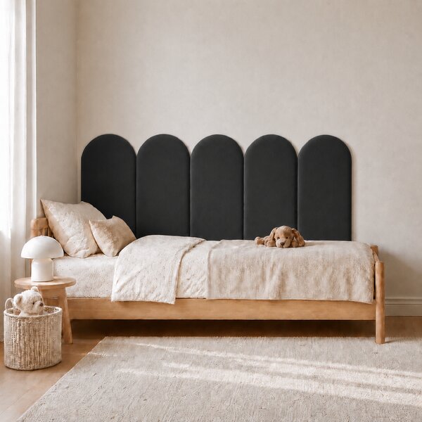Čalúnený panel za posteľ - Oblúk - 30x80cm Farba: Grafit