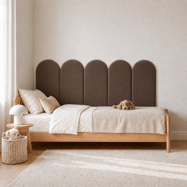 Čalúnený panel za posteľ - Oblúk - 30x80cm Farba: Hnedá