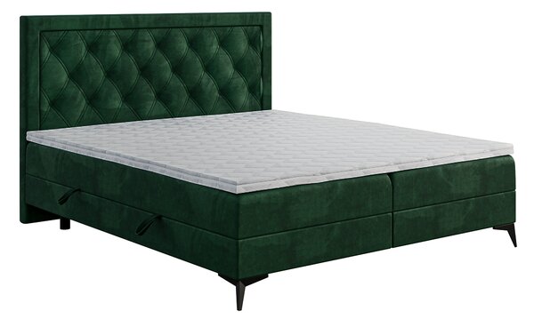 Kontinentálna posteľ 180 cm Dustin (tmavozelená) (s matracom a úl. priestorom). Vlastná spoľahlivá doprava až k Vám domov. 1043364