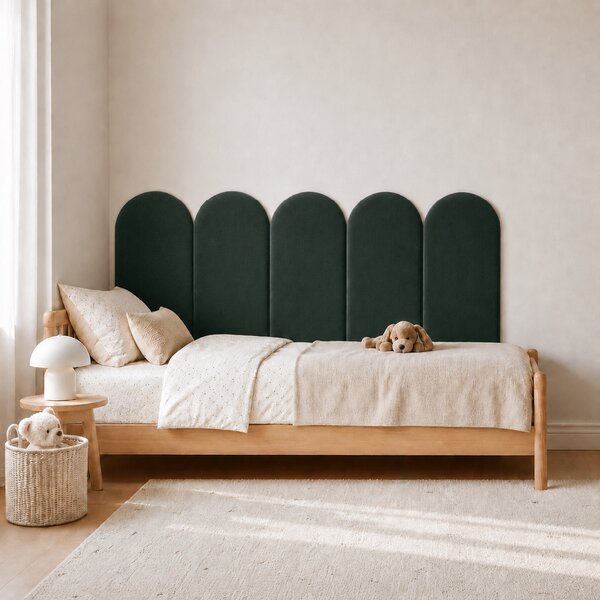 Čalúnený panel za posteľ - Oblúk - 30x80cm Farba: Fľaškovozelená