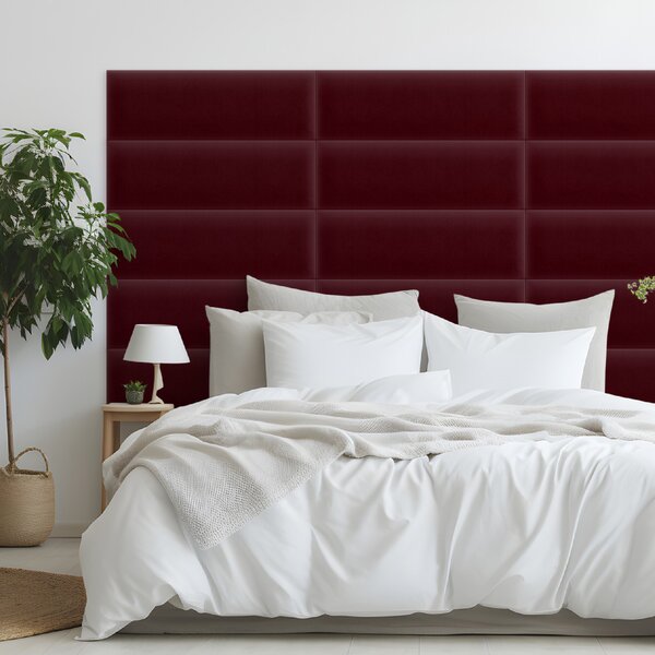 Zamatový čalúnený panel - Obdĺžnik - 60x20cm Farba: Vínová