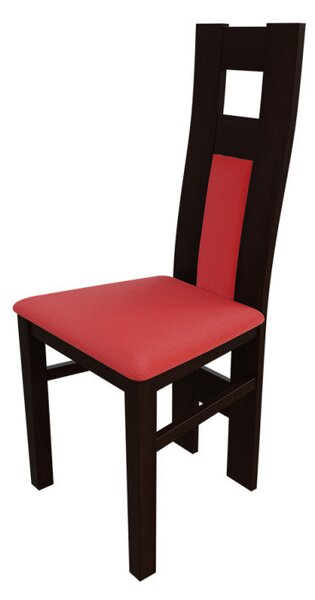 Jedálenská stolička MOVILE 20 - orech / červená ekokoža