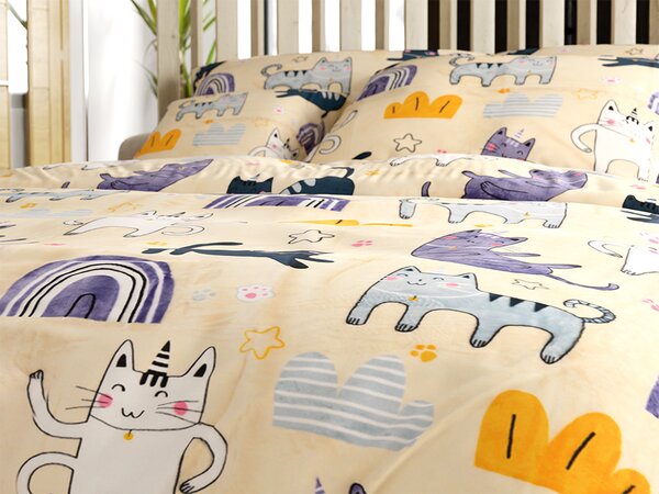 Mikroplyšové obliečky PURRSLEEP béžové Rozmer obliečky: 2 ks 70 x 90 cm | 200 x 220 cm